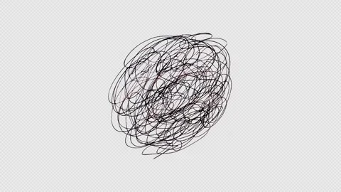 Animated Hand Drawn Tangle Scribble Mess Motion Graphics Overlay Stock-Footage 347363702
