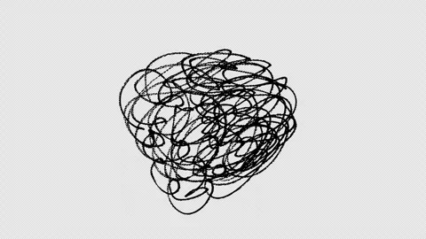 Animated Hand Drawn Tangled Scribble Mess Motion Graphics Overlay Stock-Footage 347362556