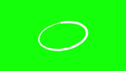 Animated Hand Drawn White Circle on Green Screen Stock Footage 312968391
