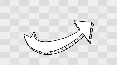 Animated hand drawn white doodle arrows. Video clip with alpha channel. Stock Footage 302302945