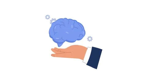 Animated Hand with Human Brain Video Stock Footage 337358525
