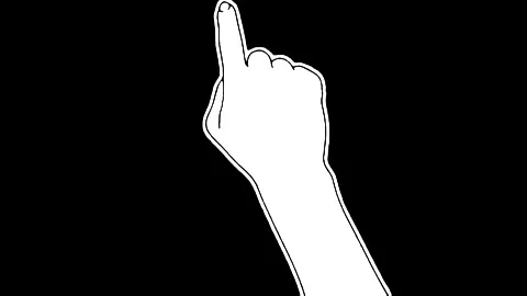 Animated hand icon showing multitouch gestures on black screen. Stock Footage 203215287