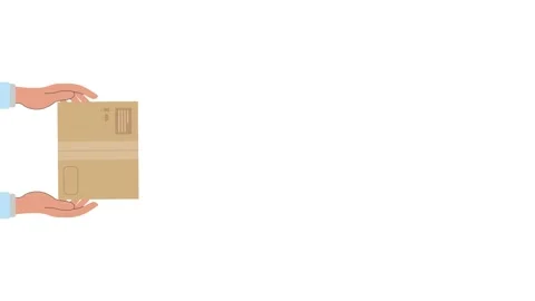 Animated hands delivering a cardboard package 스톡 동영상 302433512
