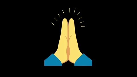 Animated Hands in Prayer Gesture for Thank You and Appreciation Stock Footage 301156989
