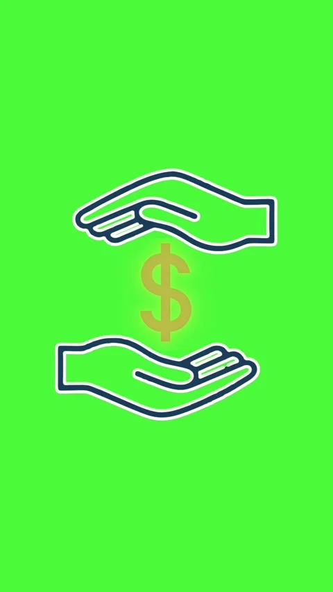 Animated Hands Protecting Glowing Dollar Sign On Green Screen Stock Footage 328596787