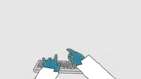 Animated hands typing on a keyboard Stock Footage 305520594