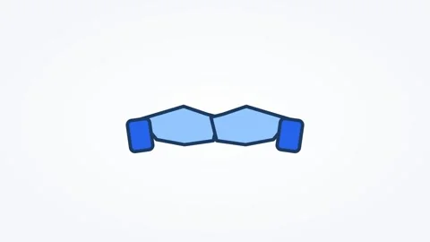 Animated handshake icon partnership, horizontal 16:9 seamless loop HD motion Stock Footage 345160790