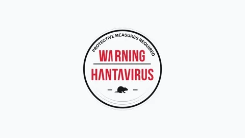 Animated Hantavirus Warning Protective Measures Sign 4K Stock Footage 335505950
