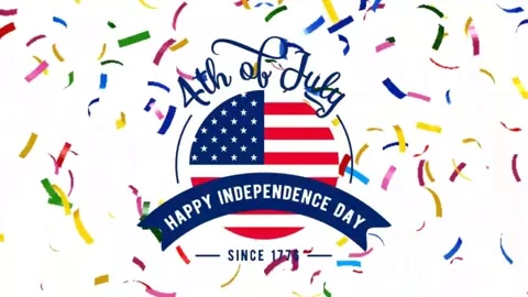 Animated happy 4th july Stock Footage 198626830