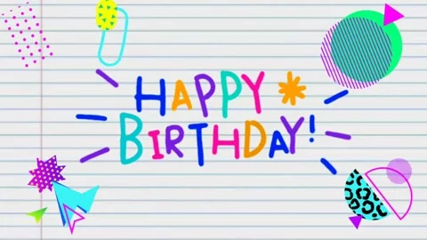 Animated happy birthday Stock Footage 274037814