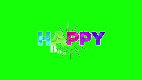 Animated happy book trip text on green background Stock-Footage 338221087
