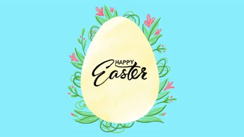 Animated Happy Easter card Video stock 169740448