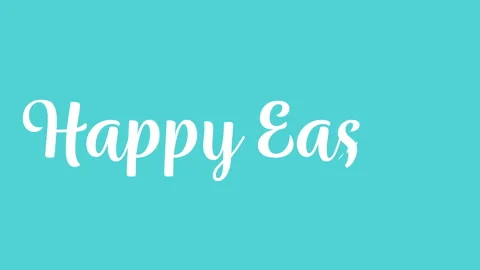 Animated Happy Easter Text Written on a Blue Background Stock Footage 301621453