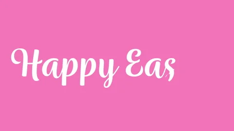 Animated Happy Easter Text Written on a Pink Background Stock Footage 301621460