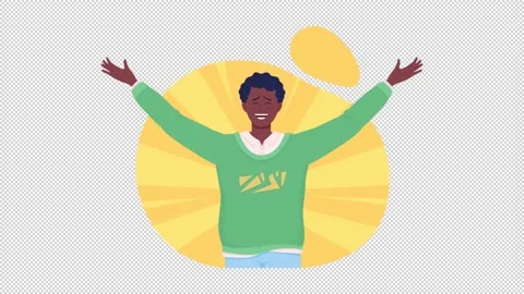 Animated happy man Stock Footage 227689878