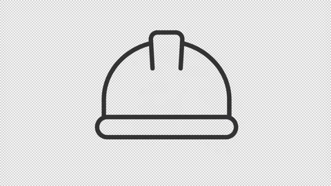 Animated hard hat linear icon Stock Footage 235313504