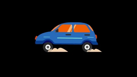 Animated Hatchback Car wiggle icon background, logo symbol, social media Stock Footage 260124074
