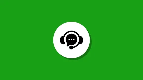 Animated headphone icon with chat bubble appears on green screen background.. Stock Footage 327762621
