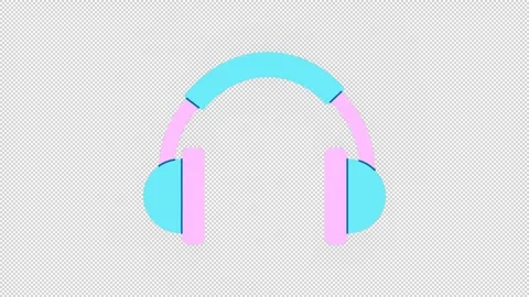 Animated headphone icon Stock Footage 301502266
