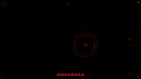 Animated heads up display design with red elements for video projects and m.. Stock Footage 328436347
