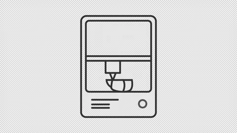 Animated heard 3d printing line icon Stock Footage 325400347