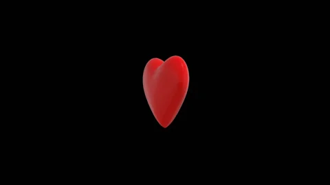 Animated heart 3 d, spinning, alpha channel Stock Footage 88539863