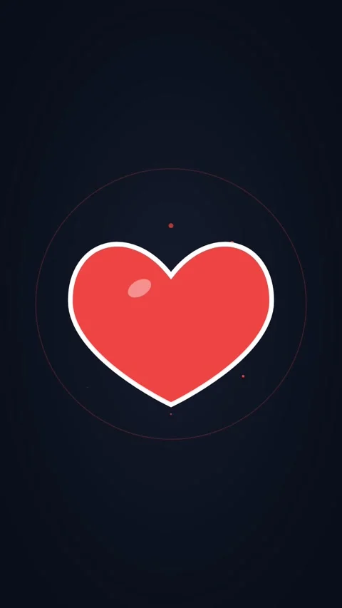 Animated heart like button pulsing social, vertical 9:16 seamless loop HD Stock Footage 345160802