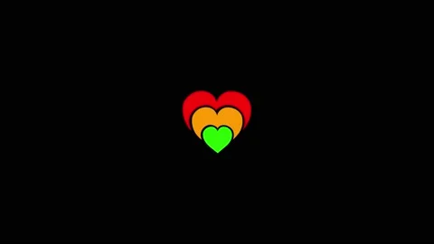 Animated Heart changing with three different colors Stock Footage 233150643