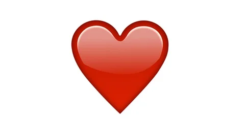 Animated heart emoji icon beating - w/matte Stock Footage