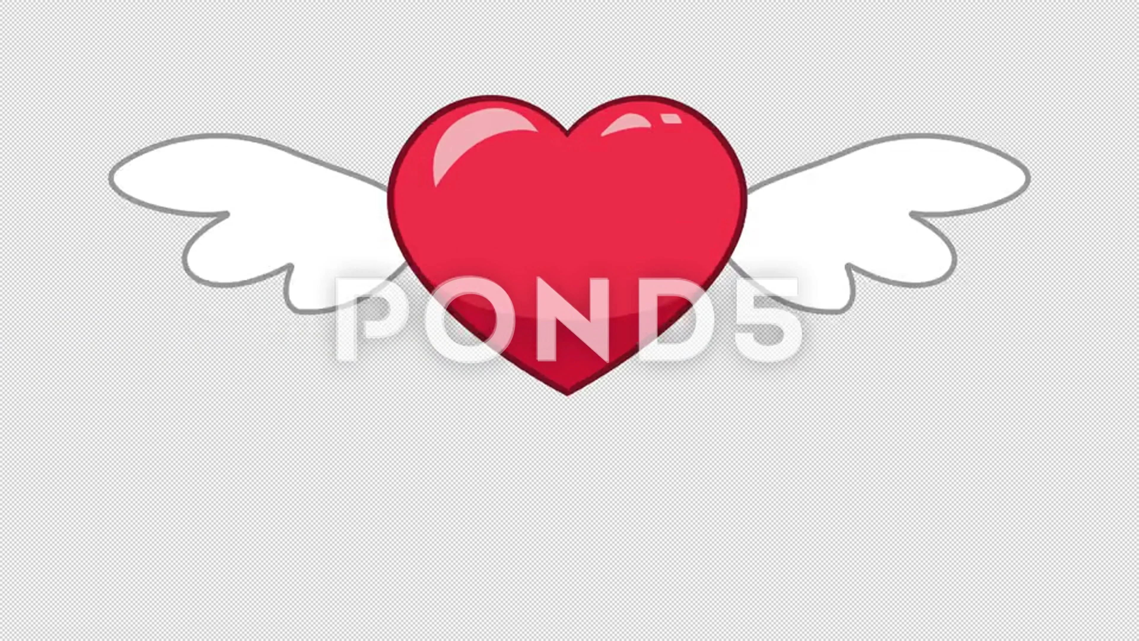 Animated heart flying. | Stock Video | Pond5