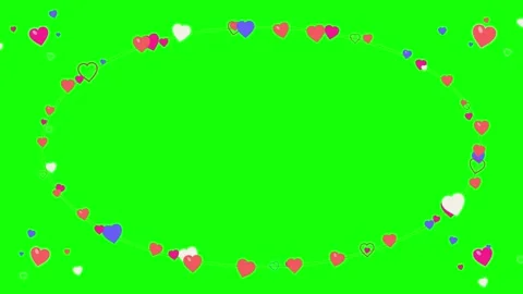Animated heart frame on chroma key with copy space Stock Footage 344793838