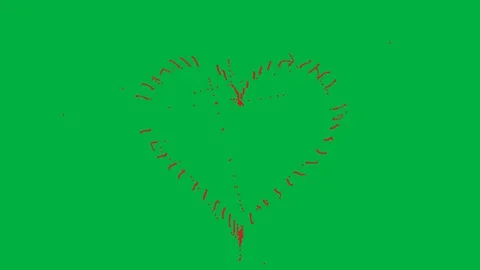 Animated Heart on Green Screen Vídeo Stock 129474057