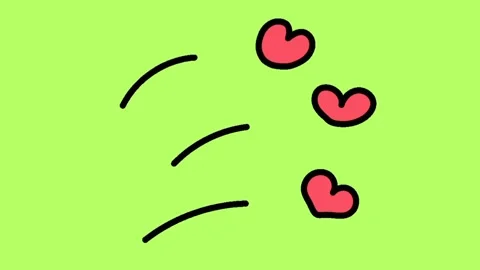Animated heart  isolated on green screen background Stock Footage 301367187
