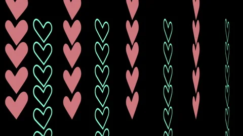 Animated heart pattern background with soft colors Stock Footage 327064958