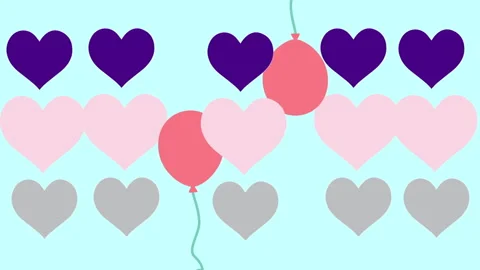 Animated heart pattern background with soft colors Stock Footage 327065003