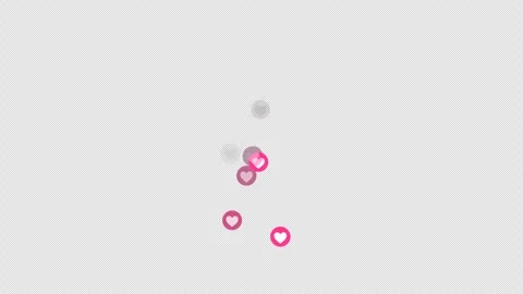 Animated Heart Reaction Bubbles Floating Up on Transparent Background with Alpha Vídeo Stock 337925144