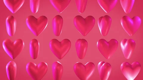 Animated Heart Romantic Symbol Rotating On Pink Background For Valentines Day Stock Footage 292809521