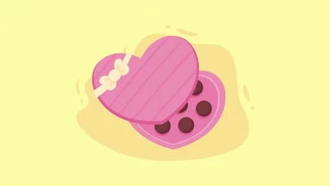 Animated heart shaped chocolate box for valentines day celebration featurin.. Stock Footage 338316609