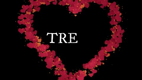 Animated heart shaped trend text on black background Stock Footage 338173723