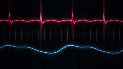 Animated Heart Waveform Overlay Seamless Loop Stock Footage 342698683