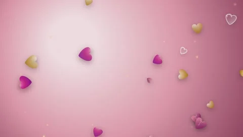Animated hearts float softly on pink background celebration motion graphic .. Video stock 341285626