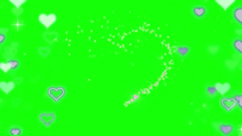 Animated hearts floating with sparkling particle trails overlay on bright Stock Footage 342109942