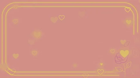 Animated hearts floating within glowing rectangular frames over soft pink Stockbeeldmateriaal 344240724
