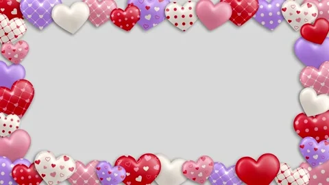 Animated hearts frame Stock Footage 330363765