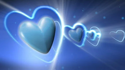 Animated Hearts with Glowing Rays Weddin... | Stock Video | Pond5