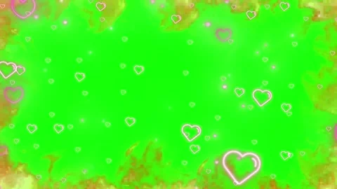 Animated hearts on green background Video stock 337924081