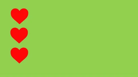 Animated hearts in green screen and white screen for romantic couple Stock Footage 208251071