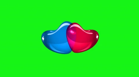 Animated hearts - green screen Stock Footage 33735012