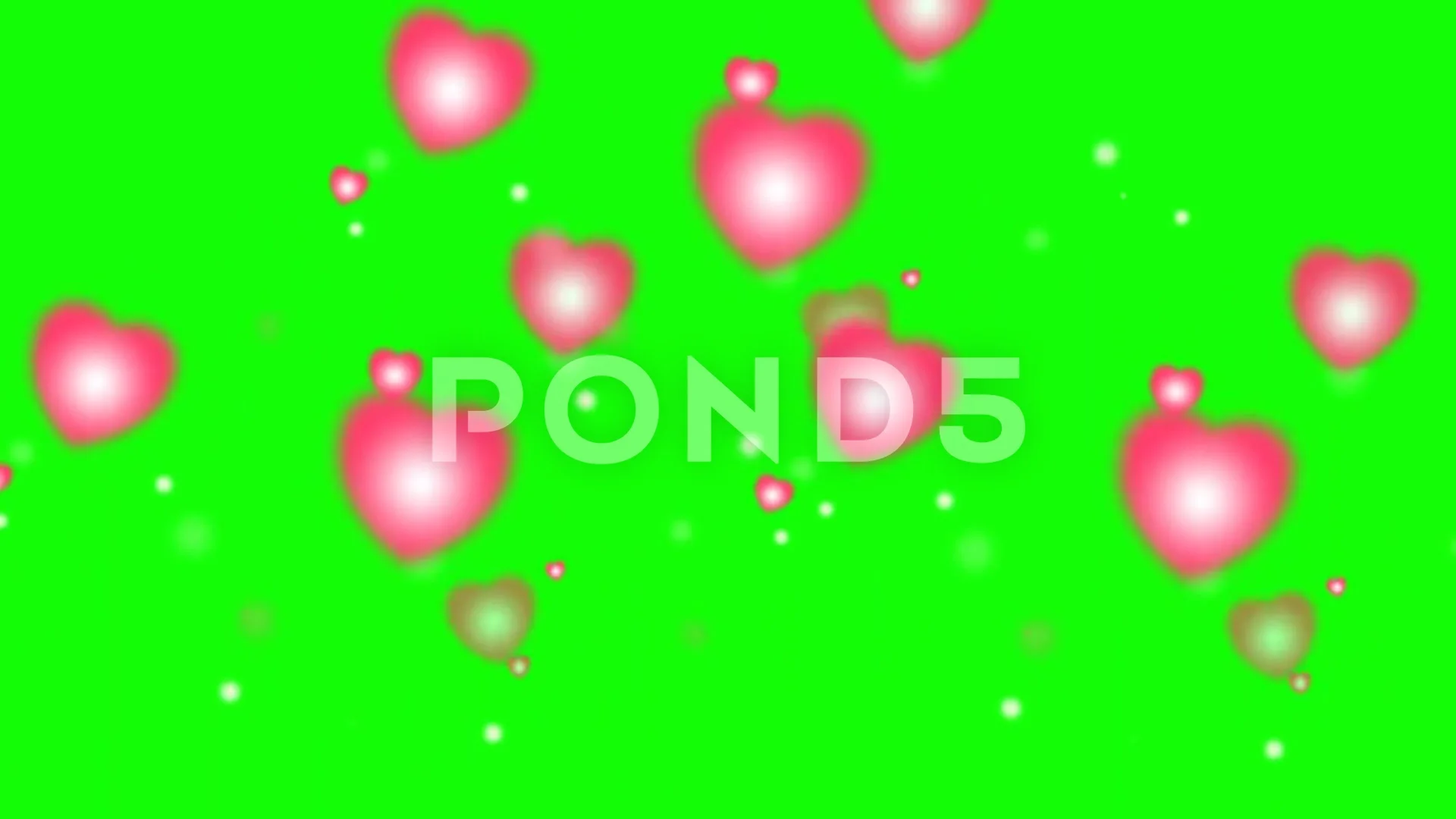 Animated hearts green screen | Stock Video | Pond5