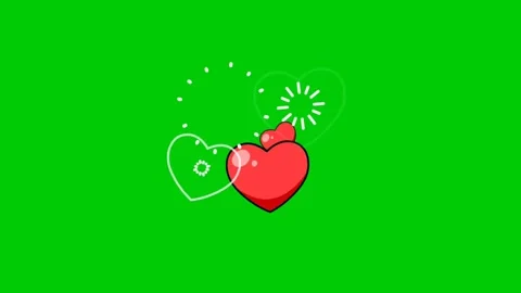 Animated hearts green screen Stock Footage 295594400